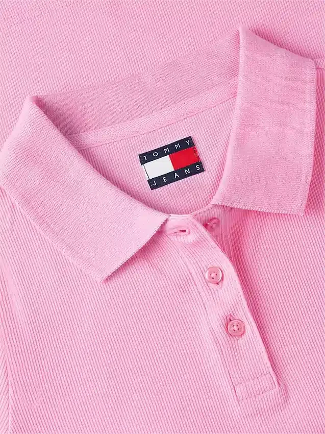 Tommy Jeans Polo slim fit din tricot cu nervuri Tommy Jeans Polo slim fit din tricot cu nervuri