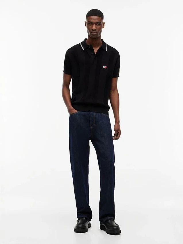 Tommy Jeans Pulover polo cu mâneci scurte la pantaloni scurți Tommy Jeans Pulover polo cu mâneci scurte la pantaloni scurți