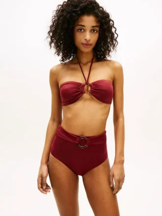 Top de bikini bandeau cu inel O