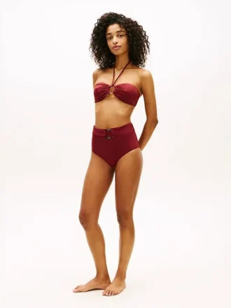 Top de bikini bandeau cu inel O