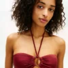 Top de bikini bandeau cu inel O Top de bikini bandeau cu inel O