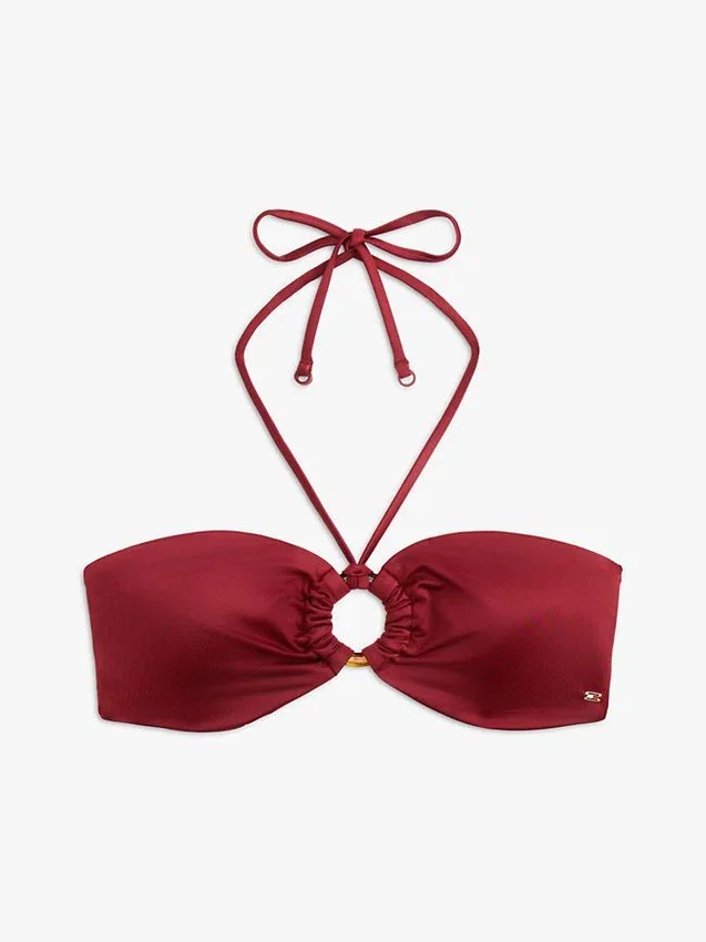 Top de bikini bandeau cu inel O Top de bikini bandeau cu inel O