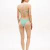 Top de bikini din seersucker cu spate încrucișat