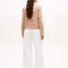 Tricou cardigan din bumbac interlock cu dungi Tricou cardigan din bumbac interlock cu dungi