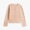 Tricou cardigan din bumbac interlock cu dungi Tricou cardigan din bumbac interlock cu dungi
