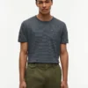 Tricou cu buzunar din amestec de in, cu dungi Tricou cu buzunar din amestec de in, cu dungi