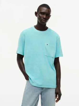 Tricou cu buzunar din material frotir