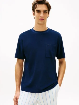 Tricou cu buzunar din material frotir