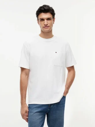 Tricou cu buzunar din material frotir