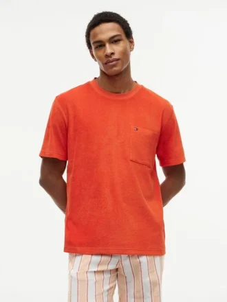 Tricou cu buzunar din material frotir