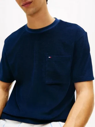 Tricou cu buzunar din material frotir