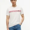 Tricou cu buzunar și dungi pe piept Tricou cu buzunar și dungi pe piept