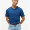 Tricou cu buzunar și dungi vopsit în indigo Tricou cu buzunar și dungi vopsit în indigo