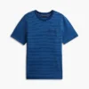 Tricou cu buzunar și dungi vopsit în indigo Tricou cu buzunar și dungi vopsit în indigo
