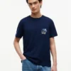 Tricou cu buzunar și logo floral
