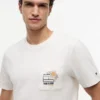 Tricou cu buzunar și logo floral