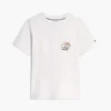 Tricou cu buzunar și logo floral