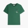 Tricou cu buzunar și logo floral Tricou cu buzunar și logo floral
