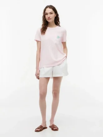 Tricou cu buzunar și monogramă brodată