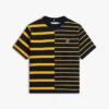 Tricou cu croială lejeră și dungi mixte Tricou cu croială lejeră și dungi mixte
