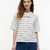 Tricou cu croială lejeră și inscripție brodată Tricou cu croială lejeră și inscripție brodată