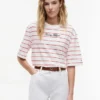 Tricou cu croială lejeră și inscripție brodată Tricou cu croială lejeră și inscripție brodată