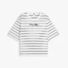 Tricou cu croială lejeră și inscripție brodată Tricou cu croială lejeră și inscripție brodată