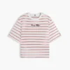 Tricou cu croială lejeră și inscripție brodată Tricou cu croială lejeră și inscripție brodată