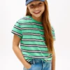 Tricou cu dungi și buzunar pentru copii Tricou cu dungi și buzunar pentru copii