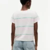 Tricou cu dungi și logo brodat Tricou cu dungi și logo brodat