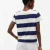 Tricou cu dungi și logo brodat Tricou cu dungi și logo brodat