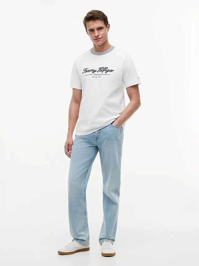 Tricou cu dungi și logo nautic Tricou cu dungi și logo nautic