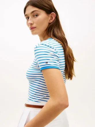 Tricou cu dungi și monogramă brodată