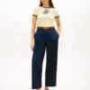 Tricou cu dungi și monogramă brodată Tricou cu dungi și monogramă brodată
