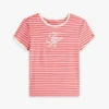 Tricou cu dungi și monogramă brodată Tricou cu dungi și monogramă brodată