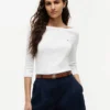 Tricou cu guler barcă și croială slim Tricou cu guler barcă și croială slim