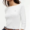 Tricou cu guler barcă și croială slim Tricou cu guler barcă și croială slim