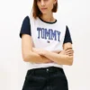 Tricou cu guler și logo Tommy