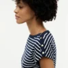 Tricou cu guler în formă de barcă și nasturi aurii, în stil nautic Tricou cu guler în formă de barcă și nasturi aurii, în stil nautic
