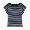 Tricou cu guler în formă de barcă și nasturi aurii, în stil nautic Tricou cu guler în formă de barcă și nasturi aurii, în stil nautic