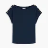 Tricou cu guler în formă de barcă și nasturi aurii, în stil nautic Tricou cu guler în formă de barcă și nasturi aurii, în stil nautic
