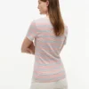 Tricou cu guler în V și dungi Tricou cu guler în V și dungi