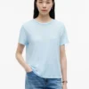 Tricou cu guler rotund din amestec de in Tricou cu guler rotund din amestec de in
