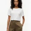 Tricou cu guler rotund din amestec de in Tricou cu guler rotund din amestec de in
