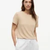 Tricou cu guler rotund din amestec de in Tricou cu guler rotund din amestec de in