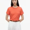 Tricou cu guler rotund din amestec de in Tricou cu guler rotund din amestec de in