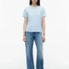 Tricou cu guler rotund din amestec de in Tricou cu guler rotund din amestec de in