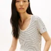 Tricou cu guler rotund din amestec de in Tricou cu guler rotund din amestec de in