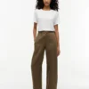 Tricou cu guler rotund din amestec de in Tricou cu guler rotund din amestec de in