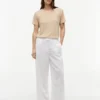 Tricou cu guler rotund din amestec de in Tricou cu guler rotund din amestec de in